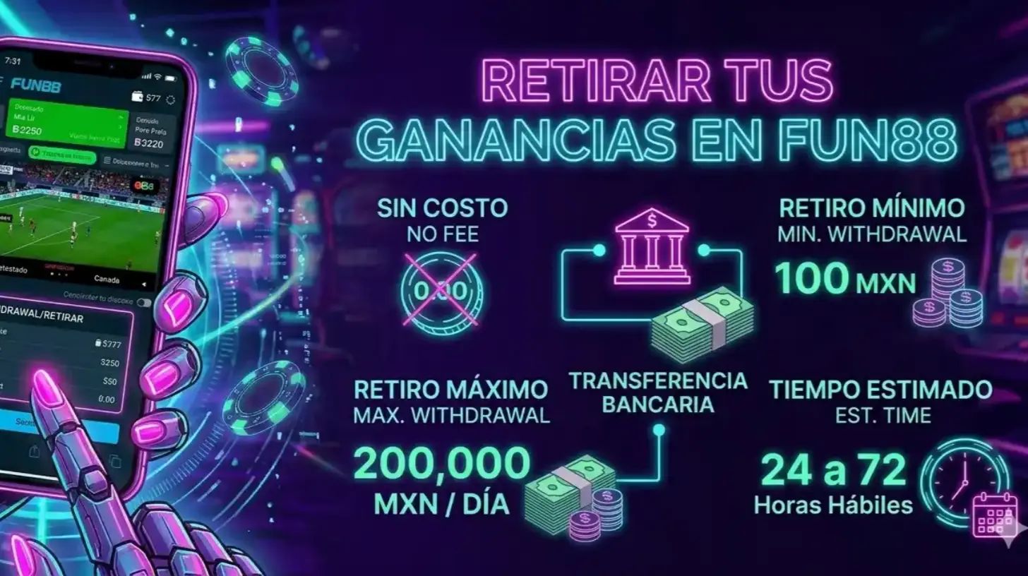 Cómo retirar dinero de Fun88 México por transferencia bancaria